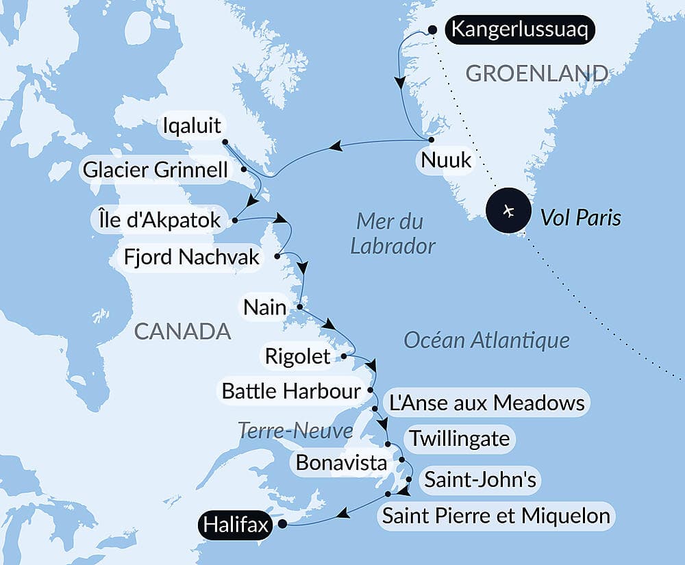 Des côtes sauvages du Groenland à la côte est du Canada null